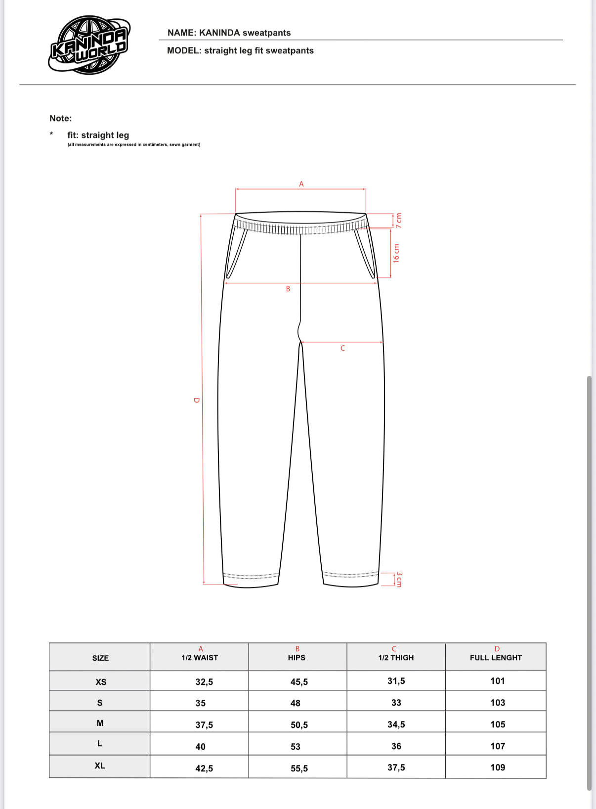 Kaninda World Signature Uniform Sweatpants